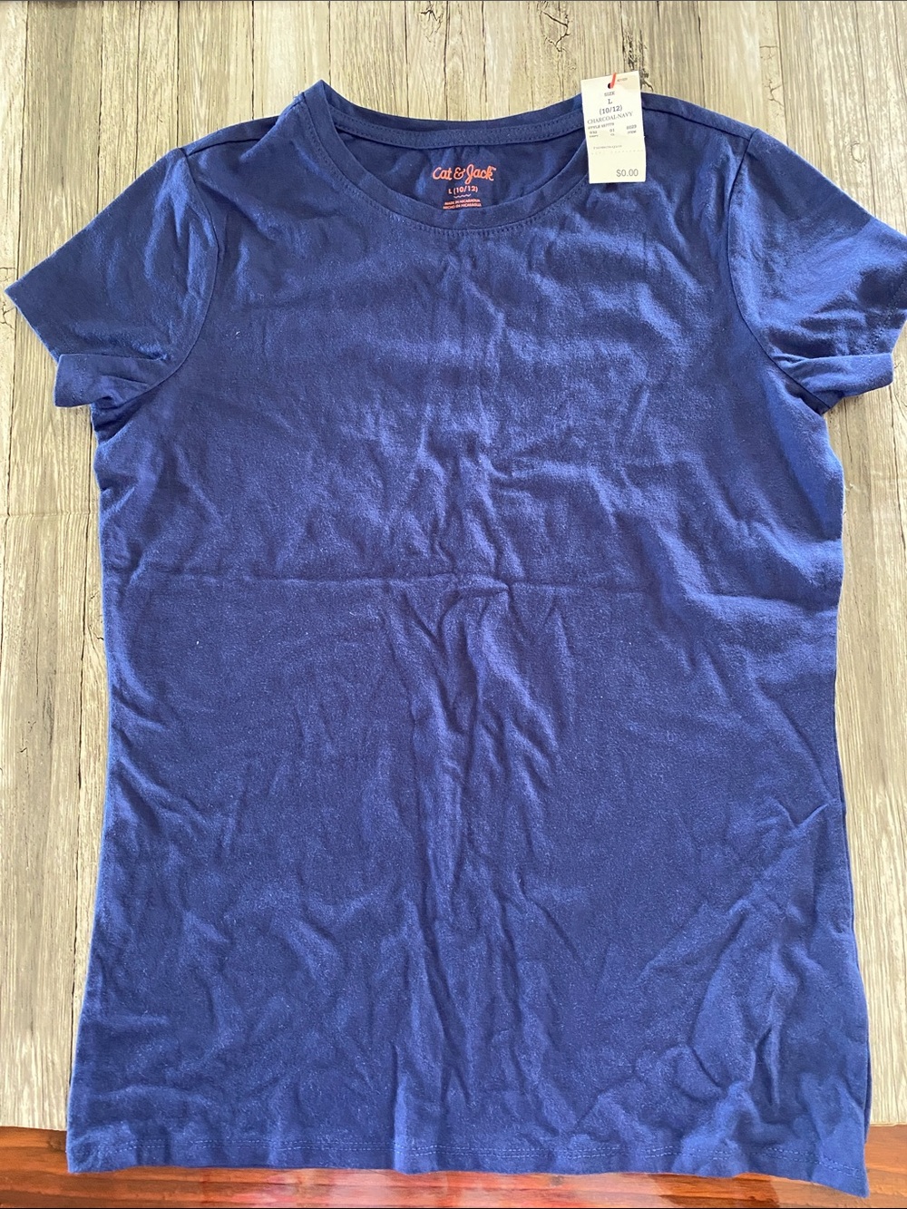 NWT GIRLS CAT & JACK CHARCOAL NAVY TEE